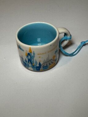 Starbucks Disney Parks Magic Kingdom You Are Here Mug Ornament Mini Cup Blue